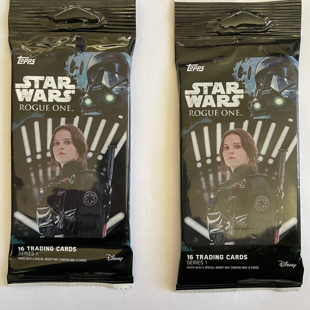 New 2 packs of Topps Rouge One trading cards 16 card in each.